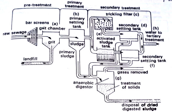 A schematic view of a waste treatment facility